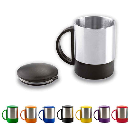 MINIMUG EN ACERO CON TAPA - 180ML