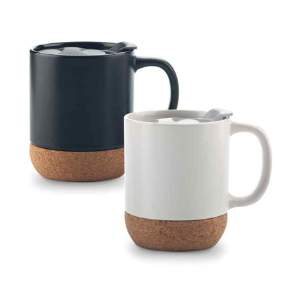 MUG CERAMICA CON CORCHO 11 OZ