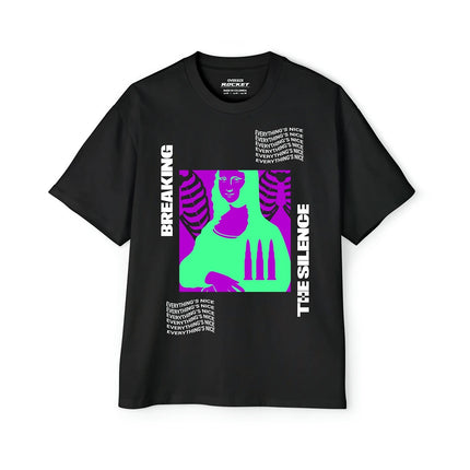 Camiseta Oversize Negra Breaking the Silence