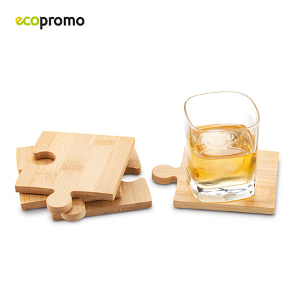 SET PORTAVASOS BAMBOO PUZZLE