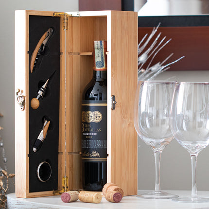 Caja de Bambú para una Botella