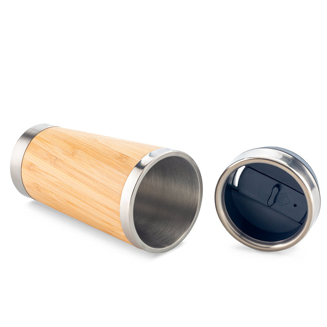MUG METALICO CON BAMBOO 500ML