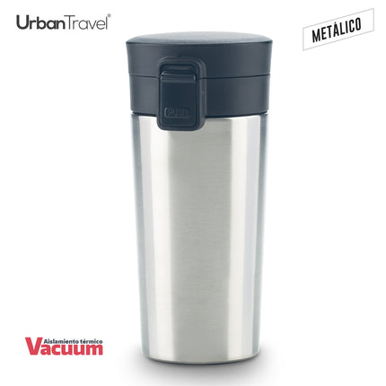 MUG METALICO DOBLE PARED COFFEE URBAN TRAVEL 380ML