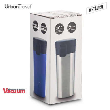 MUG METALICO DOBLE PARED COFFEE URBAN TRAVEL 380ML