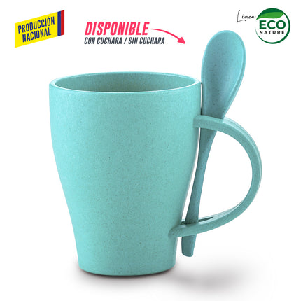 MUG PLASTICO CON CUCHARA TIFFANY 350ML - PRODUCCION NACIONAL