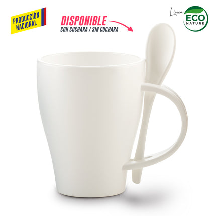 MUG PLASTICO CON CUCHARA TIFFANY 350ML - PRODUCCION NACIONAL