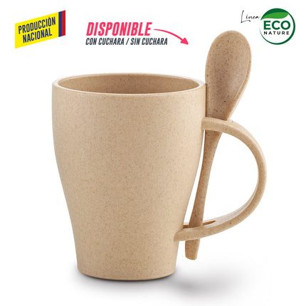 MUG PLASTICO CON CUCHARA TIFFANY 350ML - PRODUCCION NACIONAL