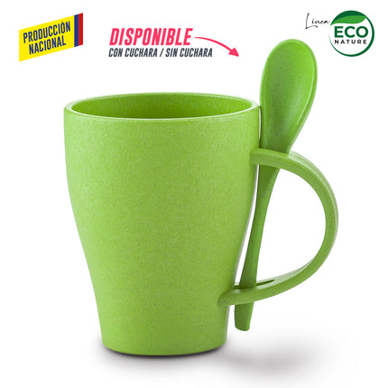 MUG PLASTICO CON CUCHARA TIFFANY 350ML - PRODUCCION NACIONAL