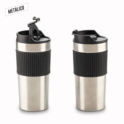 MUG METALICO CON PRENSA FRANCESA 450ML