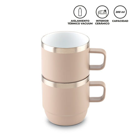 SET DE MUGS METALICOS STYLOR 200 ML