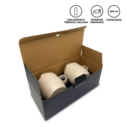 SET DE MUGS METALICOS STYLOR 200 ML