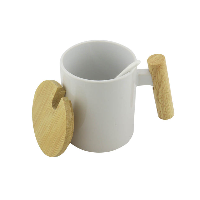 Mug Sublimacion Manija De Madera