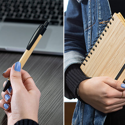 Libreta Bambú Modern con Bolígrafo