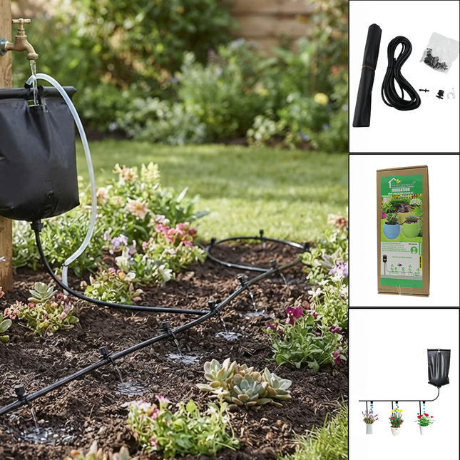 Sistema De Riego Jardin Con Bolsa