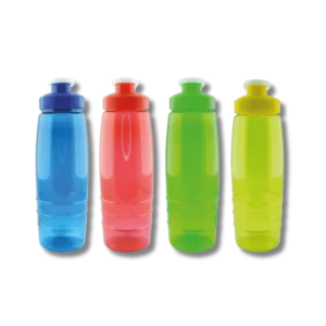 Botilito plástico de 20 oz con impresión metálica personalizada. Ideal para promociones, regalos corporativos y venta de botellas para agua en Colombia.