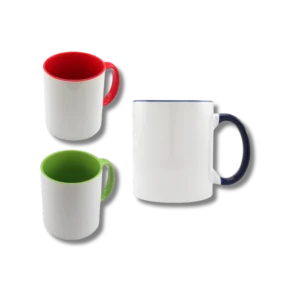 Mugs de Cerámica con Interior de Colores | Azul, Rojo, Verde y Negro