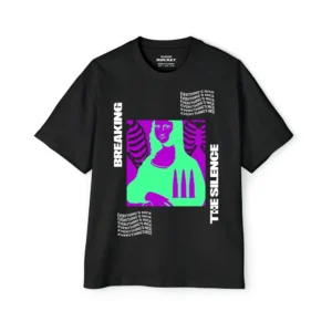 Camiseta Oversize Negra Breaking the Silence